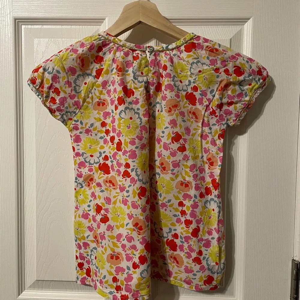 Mini Boden floral shirt sleeve top sz 9-10yrs